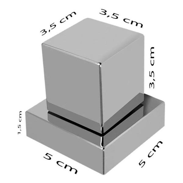 Imagem de Acabamento Quadrado De Metal Registro Pressão Gaveta Deca