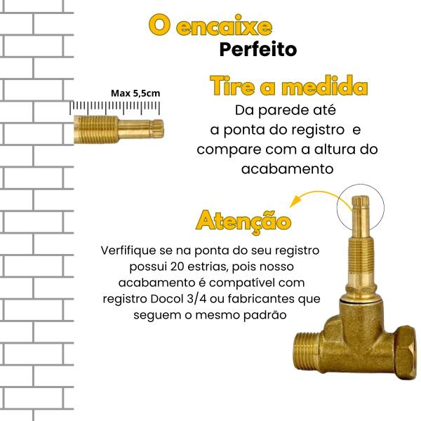 Imagem de Acabamento Quadrado Para Registro Pressão / Gaveta Dourado 100% Metal Padrão Deca Preço Imperdível