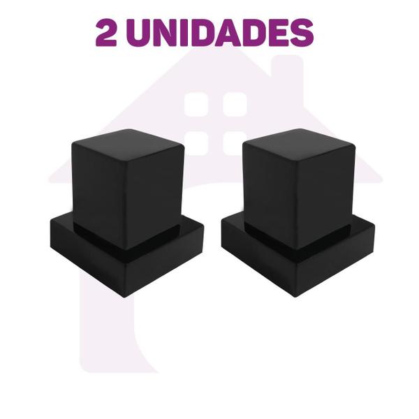 Imagem de Acabamento Quadrado Preto Pressão Padrão Deca Kit Com 2