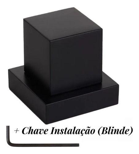 Imagem de Acabamento Quadrado Preto Registro 100% Metal Padrão Deca