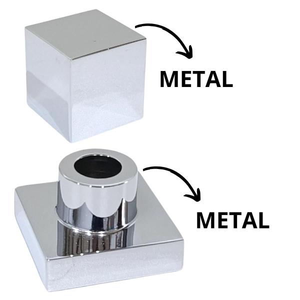 Imagem de Acabamento Quadrado Registro Volante Metal Cromado Base Deca