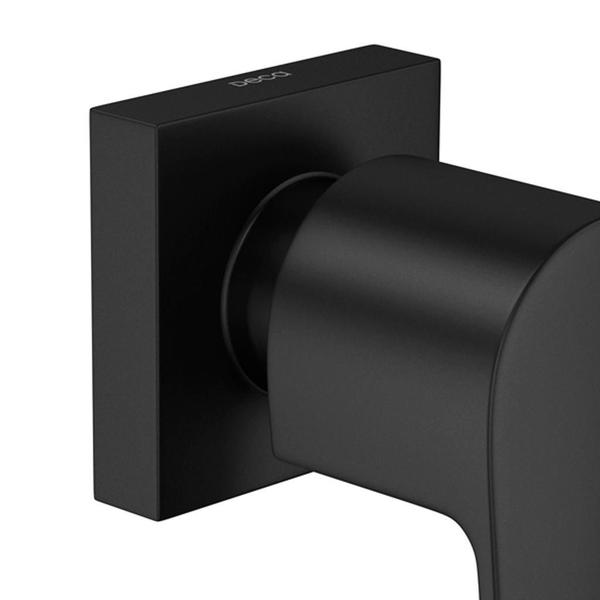 Acabamento Registro 1/2, 3/4 e 1" Level Black Matte 4900.BL26.PQ.MT Deca Imagem de Acabamento Registro 1/2, 3/4 e 1" Level Black Matte 4900.BL26.PQ.MT Deca