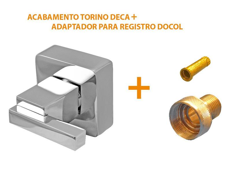 Imagem de Acabamento registro 1/2 3/4 ou 1 padrão deca - torino 1416 + adaptador docol