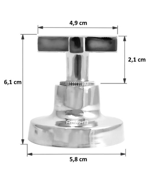 Imagem de Acabamento Registro Alavanca C-22 Luxo Metal Padrão Deca