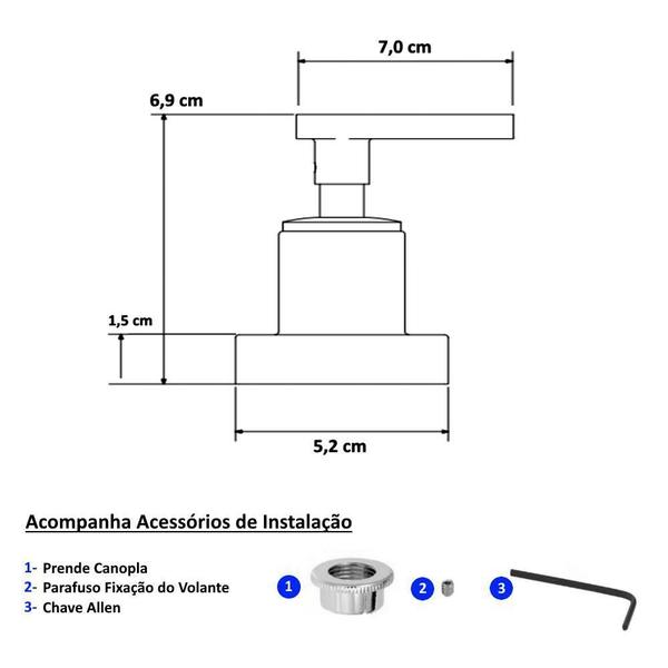 Imagem de Acabamento Registro Alavanca C-73 Quadrada Metal Padrão Deca