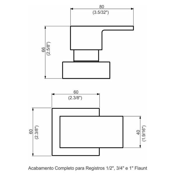 Imagem de Acabamento Registro Base Docol 1/2" e 3/4" e 1" (Pequeno) Flaunt Perflex