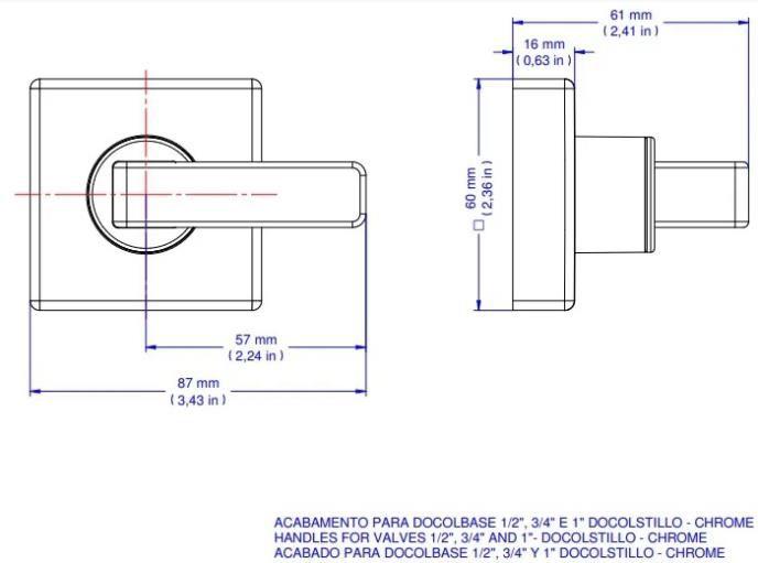 Imagem de Acabamento Registro Base Docol Stillo Niquel Escovado 00823944