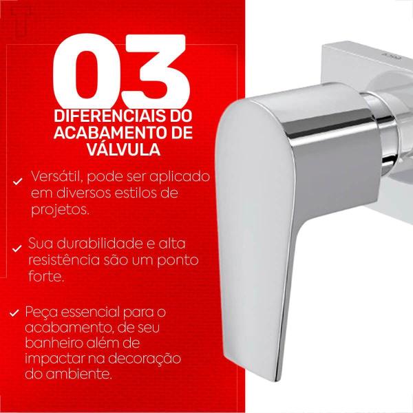Acabamento registro deca level 4916.c26.pq 1/2 e 3/4 pressao cromado Imagem de Acabamento registro deca level 4916.c26.pq 1/2 e 3/4 pressao cromado