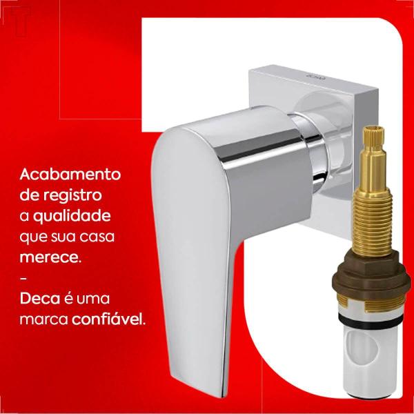 Acabamento registro deca level 4916.c26.pq 1/2 e 3/4 pressao cromado Imagem de Acabamento registro deca level 4916.c26.pq 1/2 e 3/4 pressao cromado