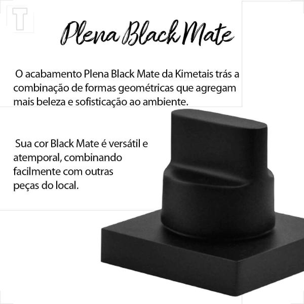 Imagem de Acabamento registro kimetais 4901 c68 black matte 11/2 plena