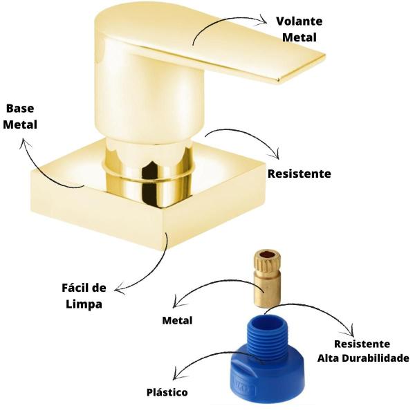 Imagem de Acabamento Registro Padrão Docol Dourado Valencia