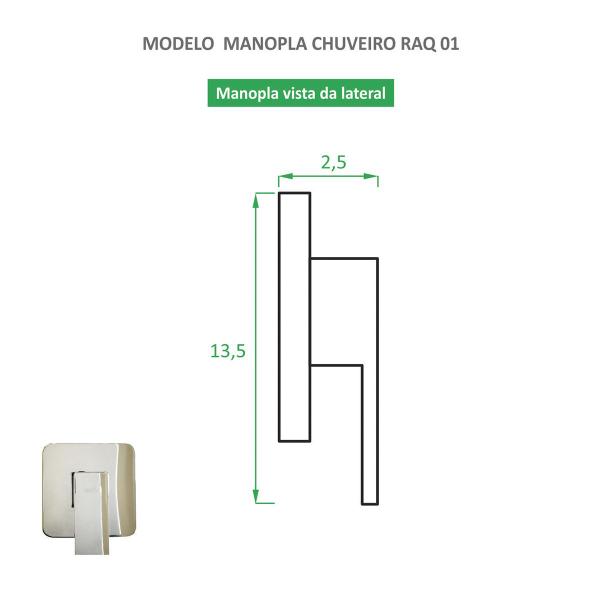 Imagem de Acabamento Registro Quadrado Cromado Para Chuveiro RAQ 01