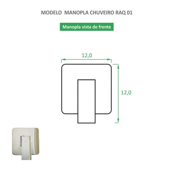 Imagem de Acabamento Registro Quadrado Cromado Para Chuveiro RAQ 01