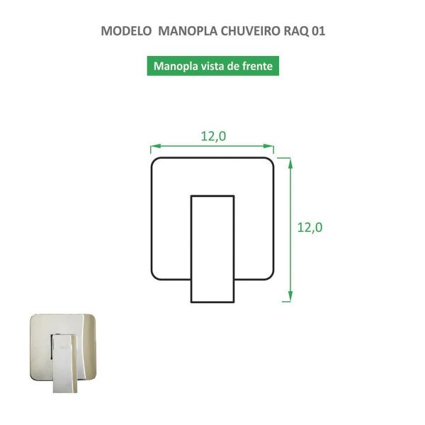 Imagem de Acabamento Registro Quadrado Cromado Para Chuveiro Raq 01