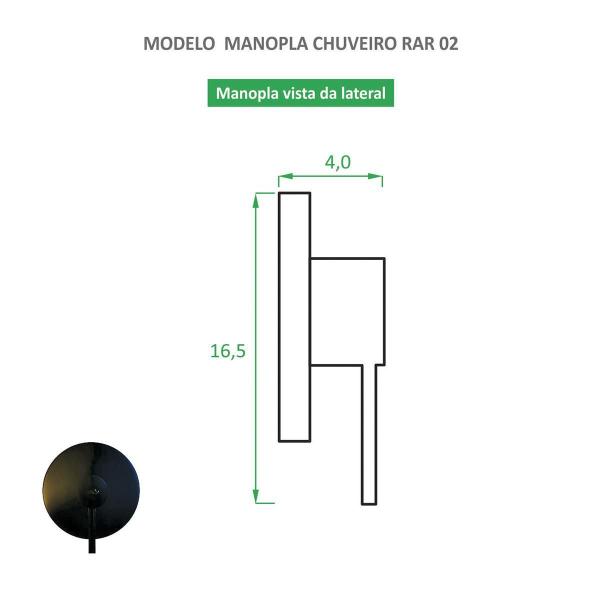 Imagem de Acabamento Registro Redondo Preto Fosco Para Chuveiro Rar 02