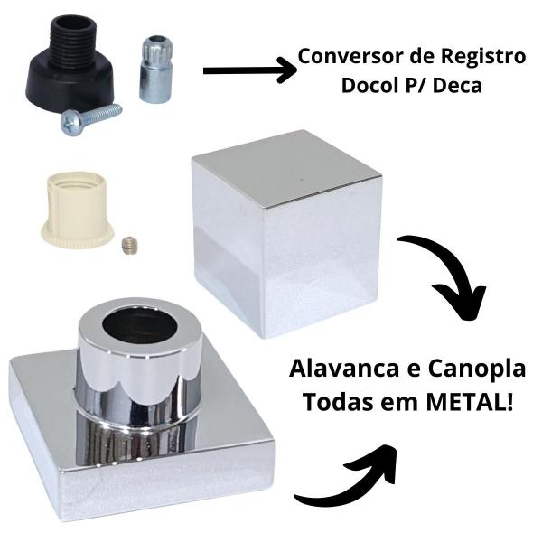 Imagem de Acabamento Registro Volante Quadrado P/ Docol Metal Cromado