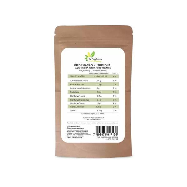 Açafrão da Terra Puro Premium - 250g Orgânico - A Organica Imagem de Açafrão da Terra Puro Premium - 250g Orgânico