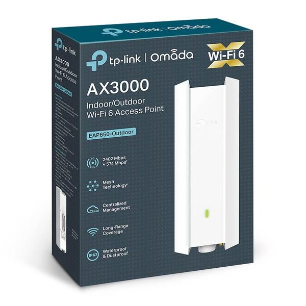 Imagem de Access Point TP-Link EAP650 Outdoor Omada Wi-Fi 6 AX3000 Dual Band Gigabit PoE