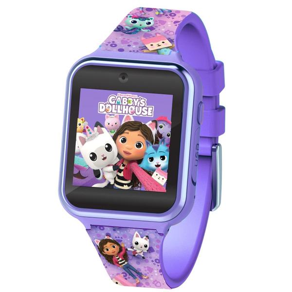 Imagem de Accutime Kids Gabby's Doll House Purple Educational Learning Touchscreen Smart Watch Toy para meninas, meninos, crianças - Selfie Cam, Jogos de Aprendizagem, Alarme, Calculadora, Pedômetro e muito mais (Modelo: GAB4007AZ)