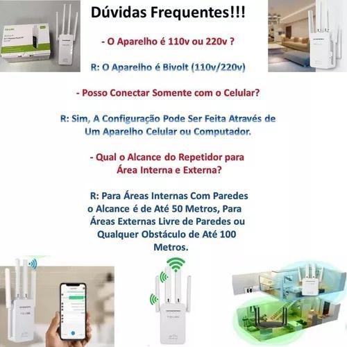 Imagem de Acelere Sua Conexão: Repetidor Wifi 2800m com 4 Antenas, Amplificador de Sinal, Cor Branco