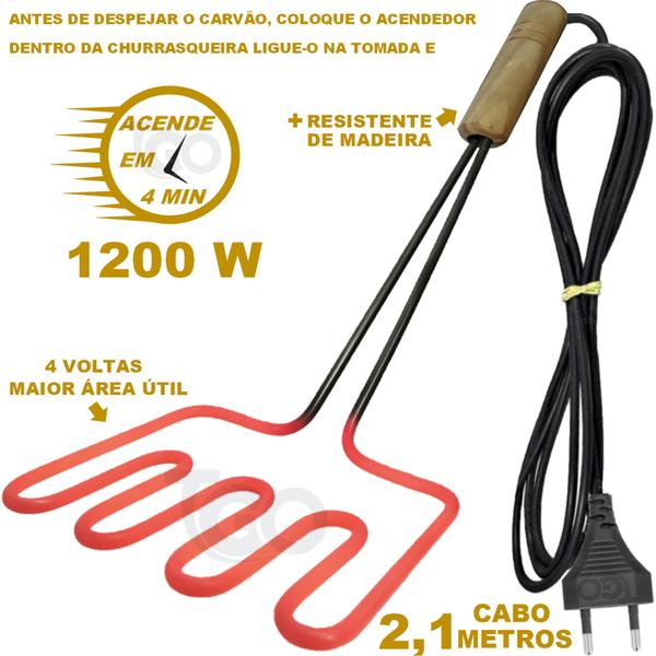 Imagem de Acendedor de Churrasqueira Elétrico Acende Fácil 110/220V 