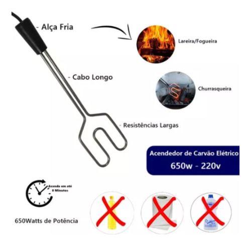 Imagem de Acendedor Elétrico Churrasqueira Á Carvão E Lareira 220V JJB