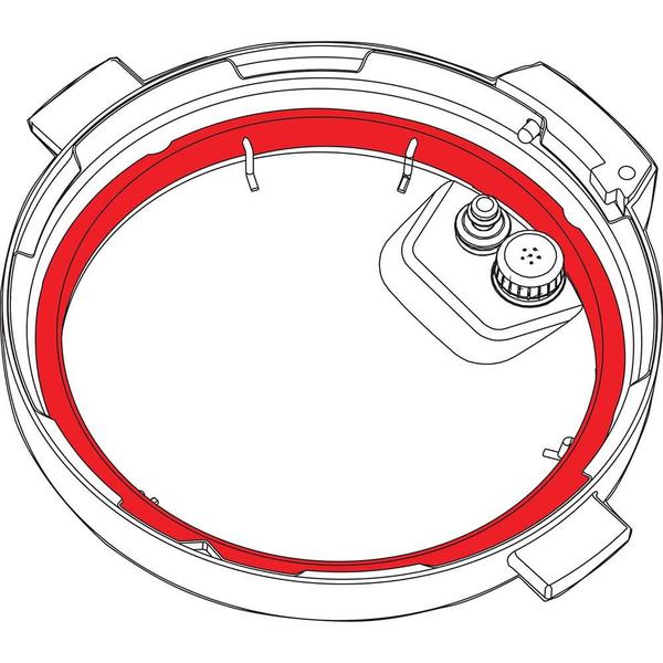 Imagem de Acessório: anel de vedação instantâneo, pacote com 2 unidades, 5 e 6 QT, vermelho/azul