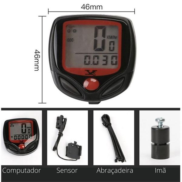 Imagem de Acessório de Bike Ciclo Computador de bicicleta velocímetro com fio 15 funções