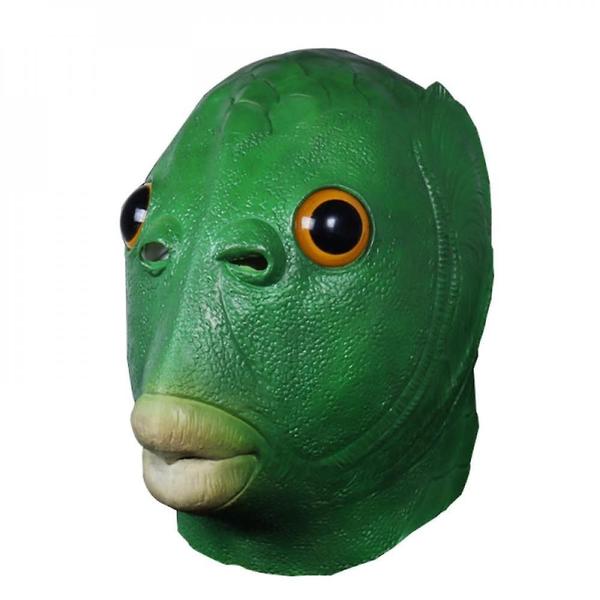 Imagem de Acessório de fantasia: máscara de látex animal Wokex Green Fish Head