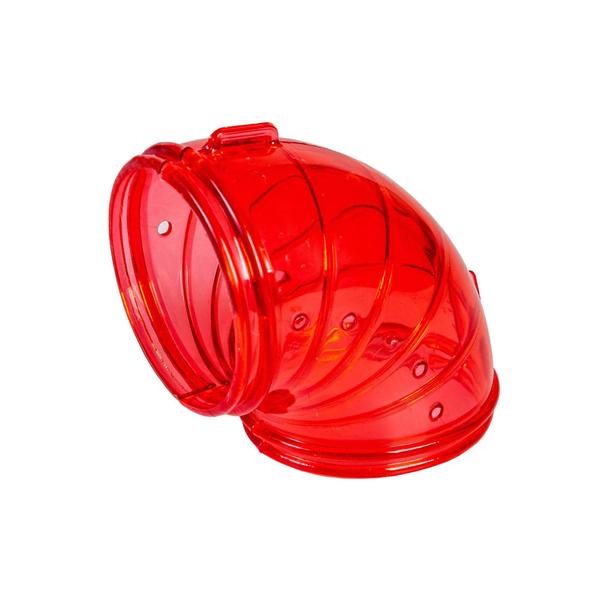 Imagem de Acessório Tubo Curva Vermelho Gaiola Hamster 12 Unidades Pet