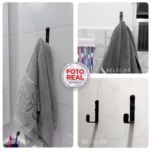 Acessórios Banheiro 5 Peças Toalheiro Duplo Supremo 60Cm - Belo Lar Imagem de Acessórios Banheiro 5 Peças Toalheiro Duplo Supremo 60Cm