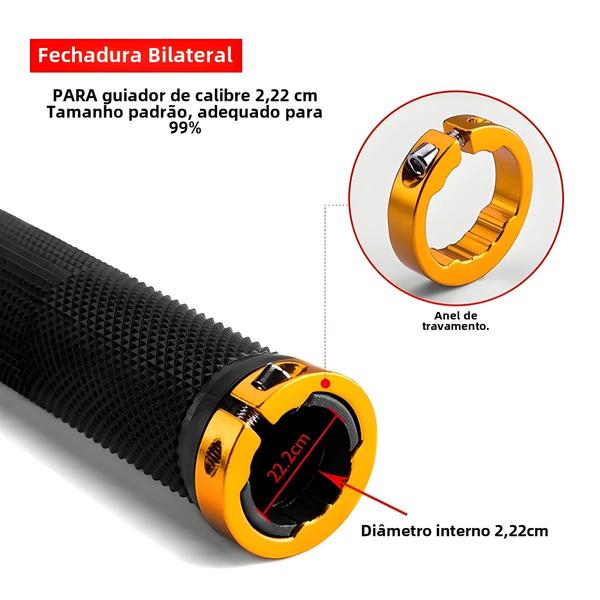 Imagem de Acessórios de Bicicleta MTB/BMX - Grips de Borracha Antiderrapante com Trava de Liga