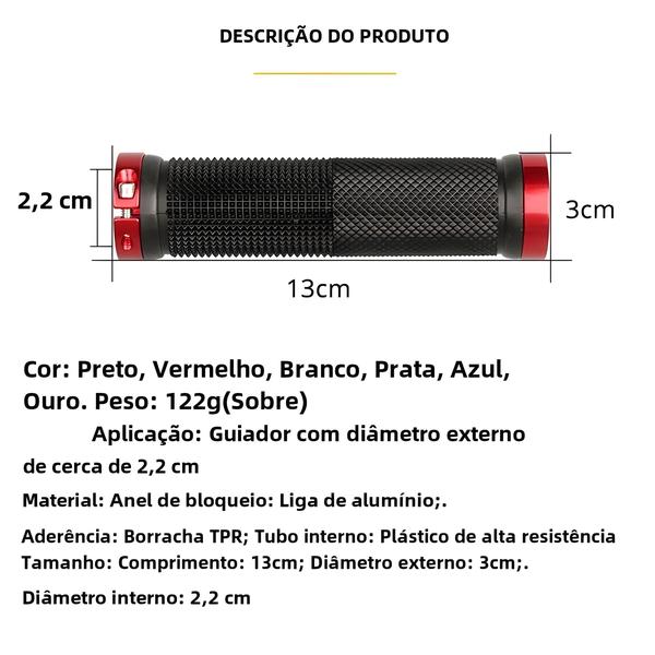 Imagem de Acessórios de Bicicleta MTB/BMX - Grips de Borracha Antiderrapante com Trava de Liga