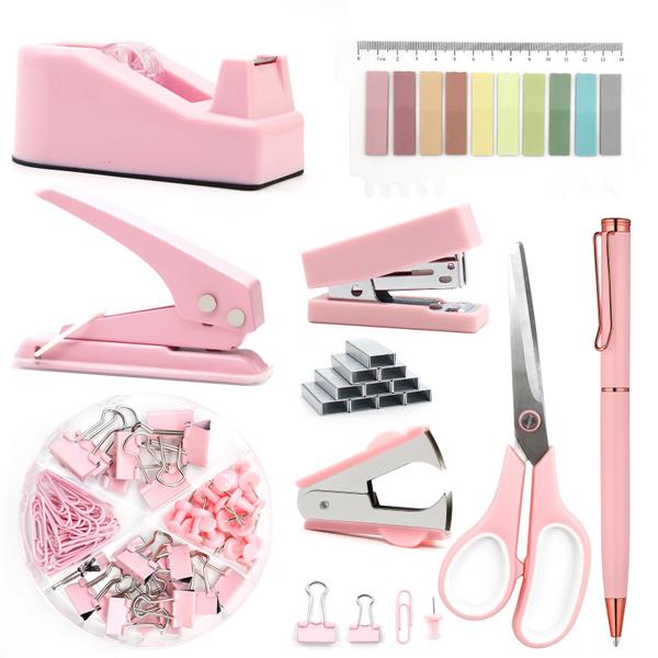 Imagem de Acessórios de mesa UPIHO Pink Mini Stapler Tape Dispenser