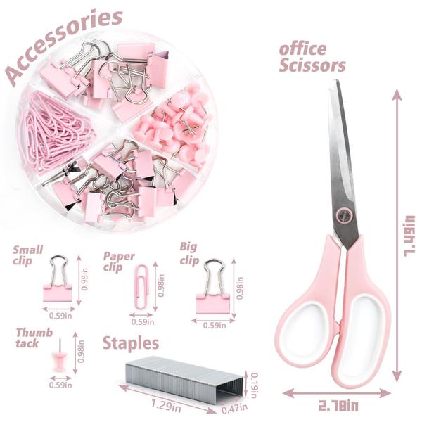 Imagem de Acessórios de mesa UPIHO Pink Mini Stapler Tape Dispenser