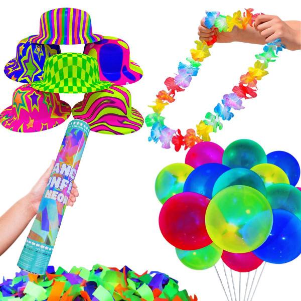 Imagem de Acessórios Festa Lança Confete Chapéus Balões e Colares 46pç