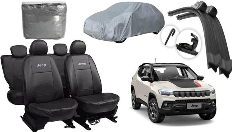 Imagem de Acessórios Jeep Compass 2018-2024: Capa de Couro e Limpador com Capa de Cobertura para Proteção