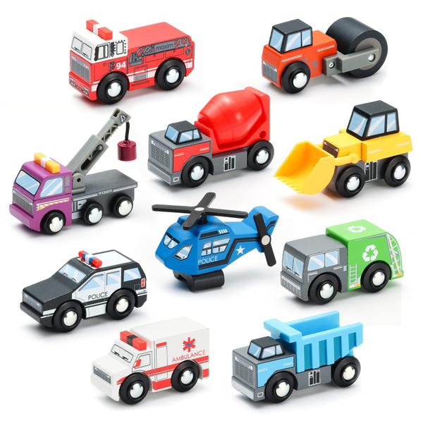 Imagem de Acessórios para conjuntos de trem de brinquedo SainSmart Jr. 10 carros de madeira 3+