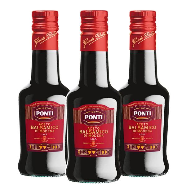 Imagem de Aceto Balsâmico Italiano PONTI Red Label 250ml (3 vidros)