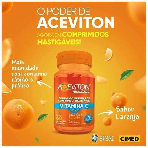 Imagem de Aceviton Imunidade Vit C Kit 4x60 Comprimidos Mastigáveis Sabor Laranja