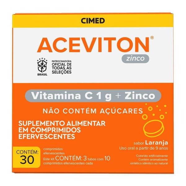 Imagem de Aceviton zinco com 30 comprimidos efervescentes