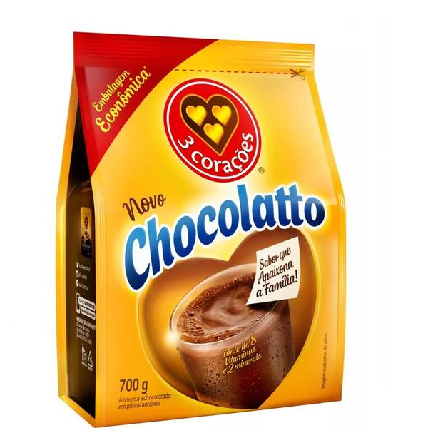 Imagem de Achocolatado 3 Corações Chocolatto 700g