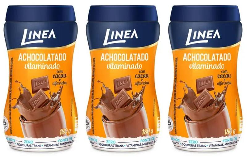Achocolatado em Pó Linea 180g - kit c/ 3 unds Imagem de Achocolatado em Pó Linea 180g - kit c/ 3 unds