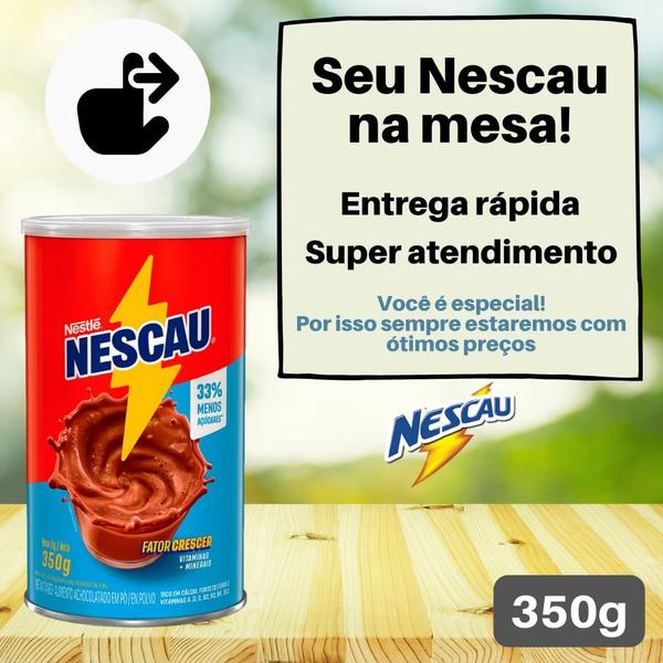 Imagem de Achocolatado Em Pó Nescau Lata 350g Nestlé Menos Açúcares