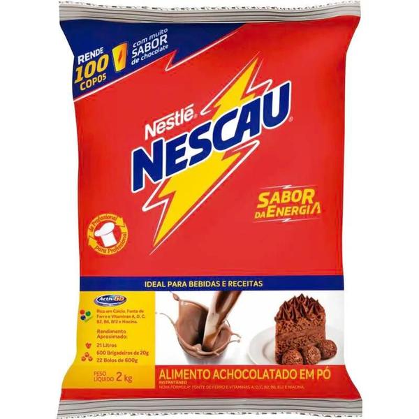 Achocolatado em Pó Nescau Pacote com 2kg - Nestle Imagem de Achocolatado em Pó Nescau Pacote com 2kg