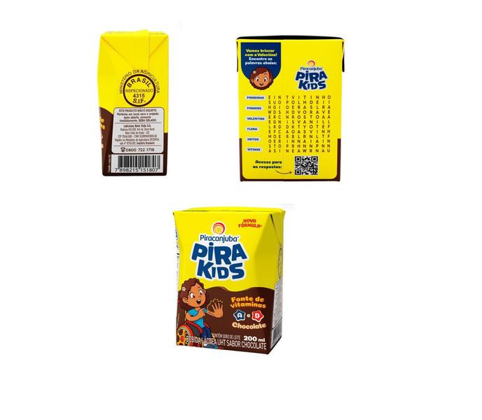 Imagem de Achocolatado Pirakids 200ml  Pack de 35 unidades