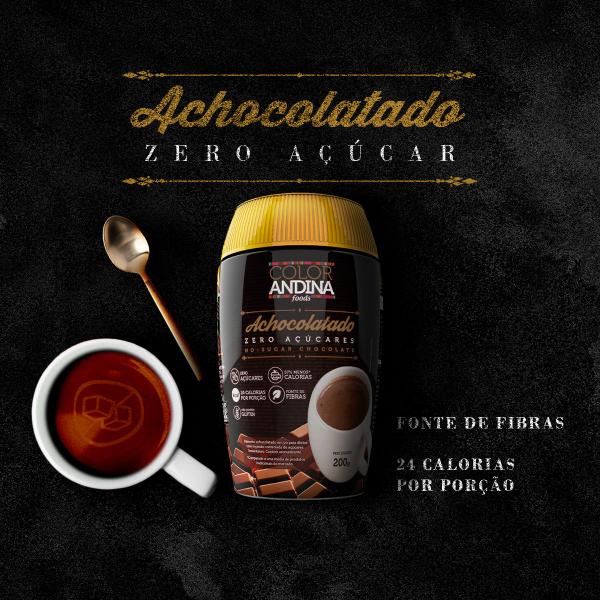 Achocolatado Zero Açúcar 200g - Color Andina Imagem de Achocolatado Zero Açúcar 200g - Color Andina