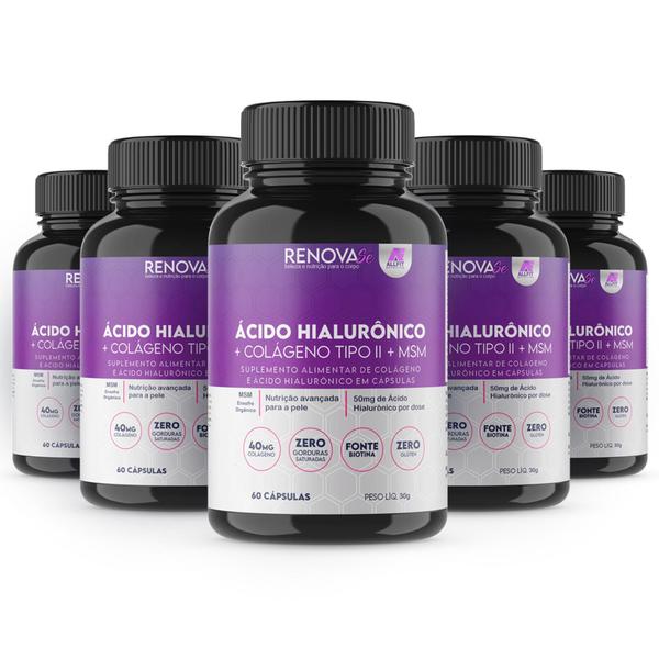 Imagem de acido hialuronico + colágeno tipo ll + MSM Kit 5 Potes - AllFit Nutrition