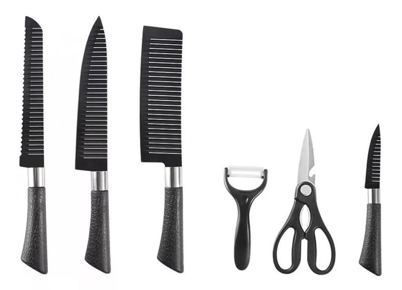 Aço inoxidável facas de cozinha conjunto ferramentas forjada faca de cozinha tesoura descascador de cerâmica chef slicer - FACAPRETA Imagem de Aço inoxidável facas de cozinha conjunto ferramentas forjada faca de cozinha tesoura descascador de cerâmica chef slicer