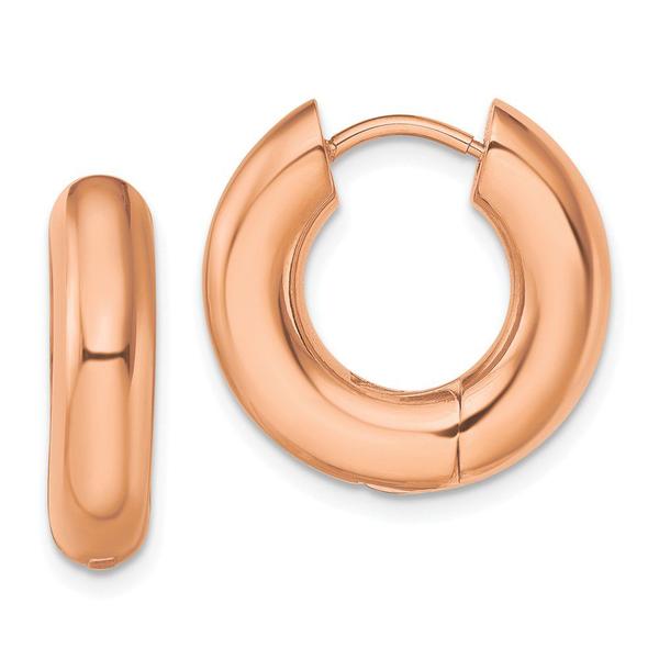 Imagem de Aço inoxidável polido rosa ip-chapeado 5mm articulado aro earr